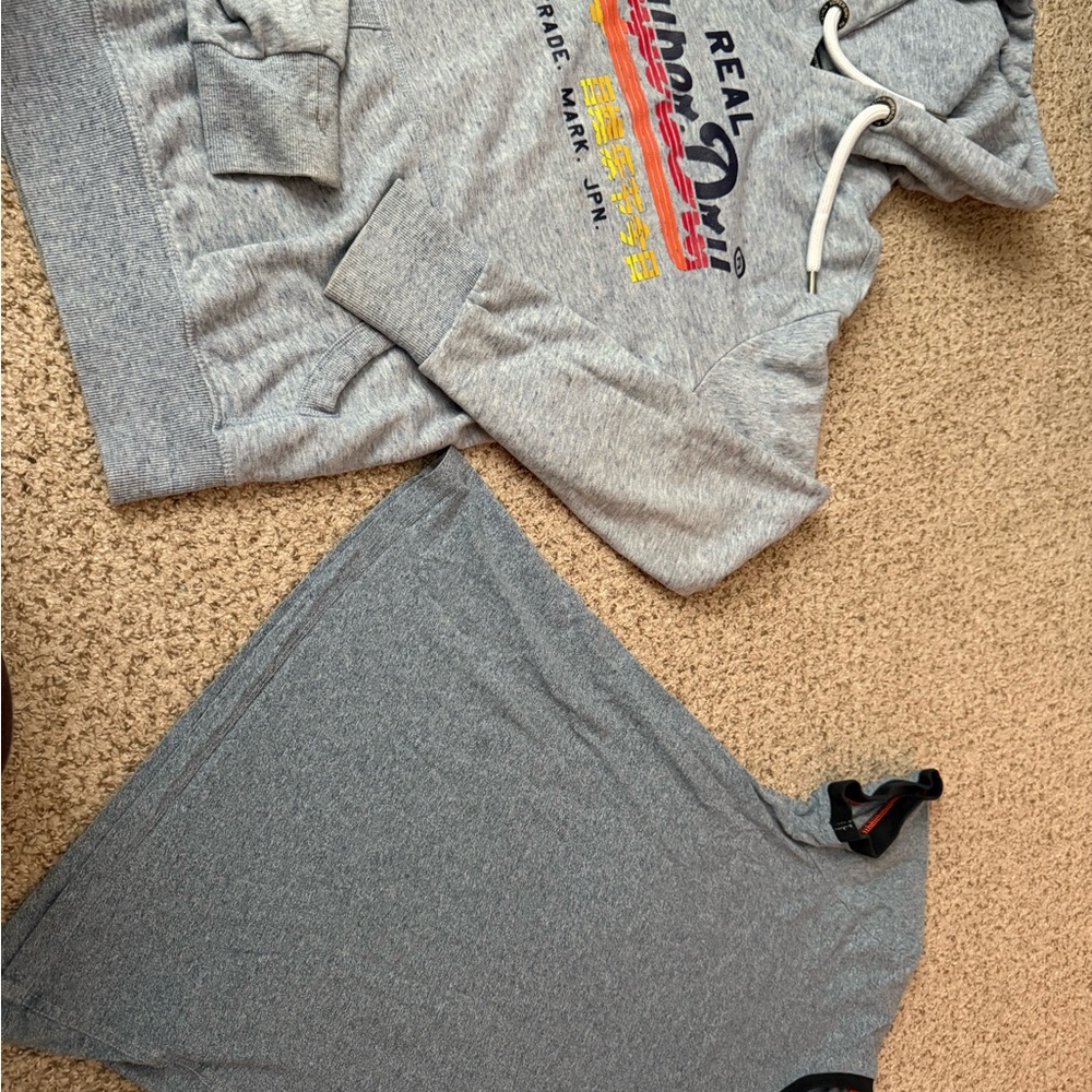 Superdry Light Blue Hoodie and T-Shirt Set